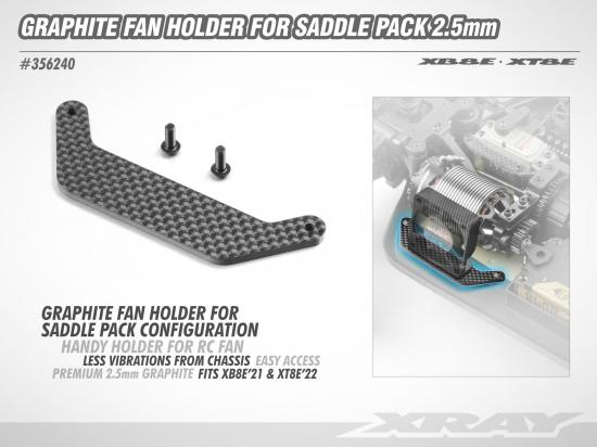 XRay XB8E/XT8E Graphite Fan Holder For Saddle Pack Alternative 2.5mm