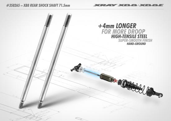 XRay Rear Shock Shaft 71.5mm (2)