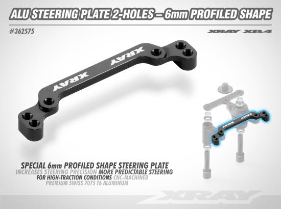 XRay Aluminium Steering Plate 2-H. - 6mm Profiled Shape - Swiss 7075 T6