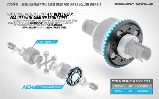 XRay Steel Differential Bevel Gear For Large Volume Diff 41T