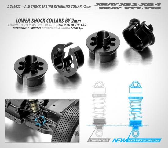 XRay Aluminium Shock Spring Retaining Collar -2mm (4)