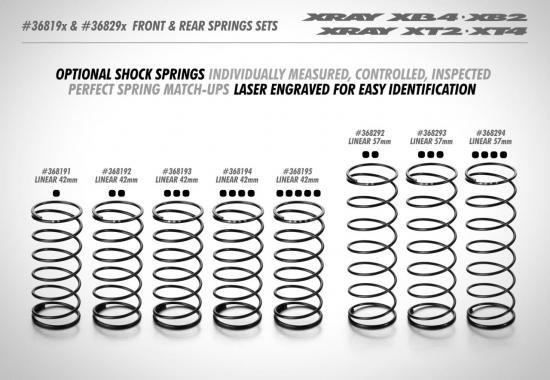 XRay Front Spring Set L=42mm - 1 Dot (2)