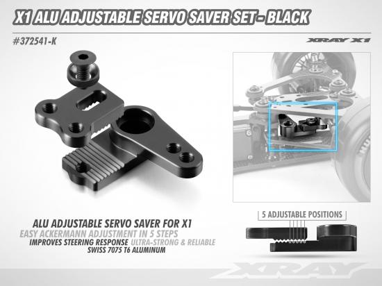 XRay X1 Aluminium Adjustable Servo Saver Set - Black