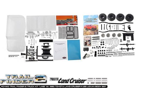 RC4WD Trail Finder 2 Truck Kit LWB W/ 1980 Toyota Land Cruiser FJ55 Lexan Body Set RC4WD