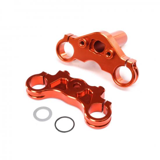 Aluminium Triple Clamp Set - Orange: Promoto-MX ** CLEARANCE **