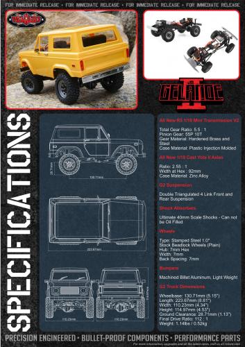 RC4WD 1:18 Gelande II - Black Hawk Hard Body Set - RTR