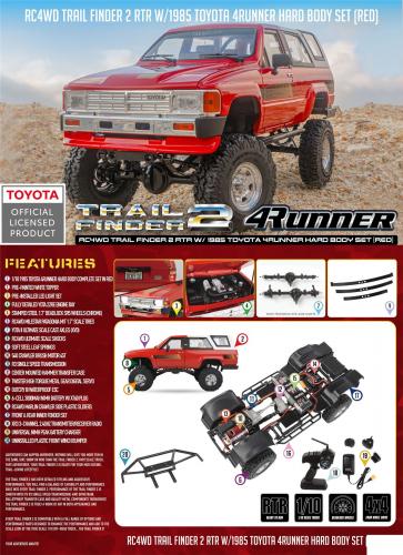 RC4WD Trail Finder 2 4Runner 限定版 RC4WD Trail Finder 2 RTR w/1985 Toyota 4Runner Hard Body Set