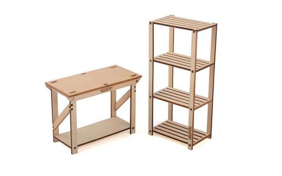 RC4WD 1:10 Wood Garage Shelves and Work Bench Set RC4WD