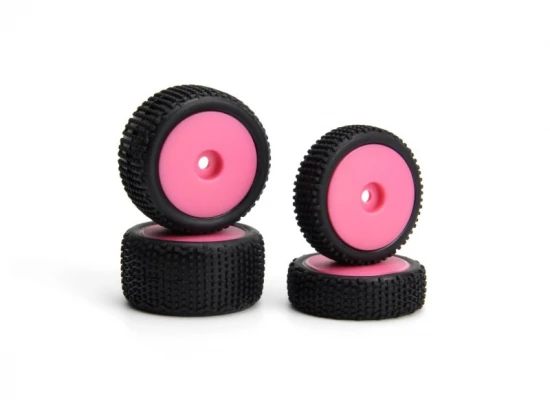 Sideline Buggy Wheel/Tire Set (Pink/Front/Rear)