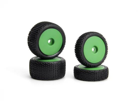 Sideline Buggy Wheel/Tire Set (Green/Front/Rear)
