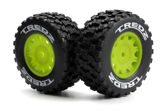 Assembled Wheel & Tyre Set (Fluoro Green/2pcs)