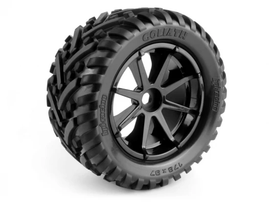 Mounted Goliath Tire on 3256 Blast Black Wheel