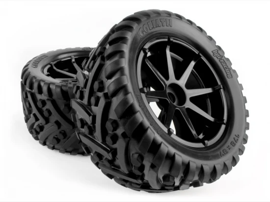 Mounted Goliath Tire on 3256 Blast Black Wheel