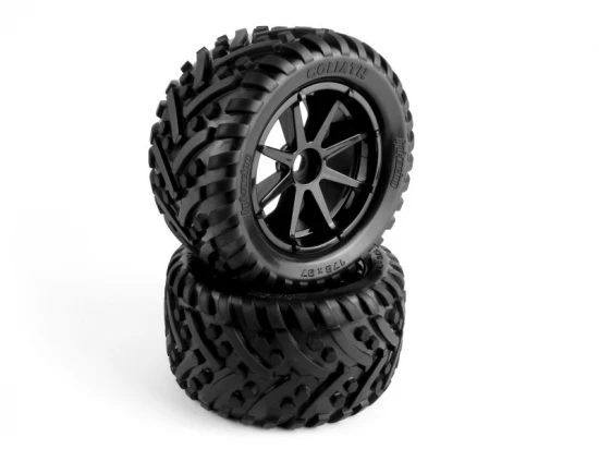 Mounted Goliath Tire on 3256 Blast Black Wheel