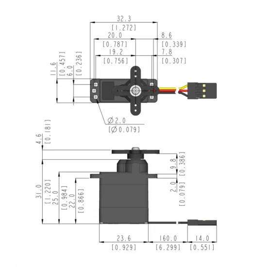 Hitec D71MH Ultra Micro Digital Brushed Motor 12.5g 4.1kg/0.13s 6.0 - 7.4v