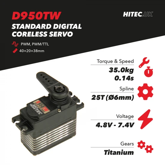 D950TW Wide Voltage Ultra Torque Servo