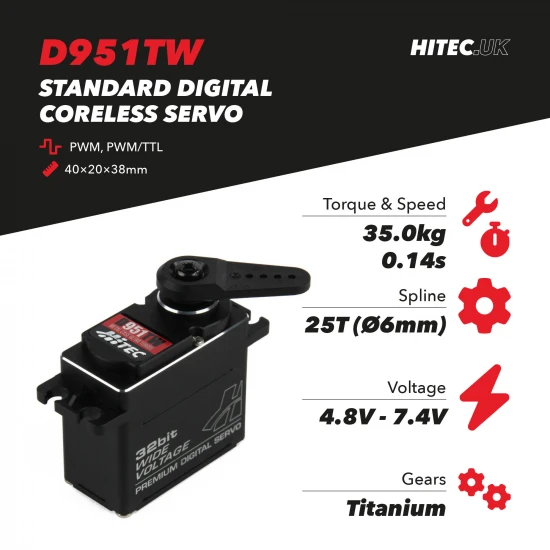 Hitec D951TW Wide Voltage Ultra Torque ** CLEARANCE **