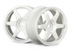 HPI TE37 Wheels 26mm White (0mm Offset)