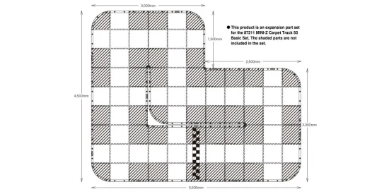 Kyosho Mini-Z Carpet Track 50 Expansion Set (44pcs - 50x50)