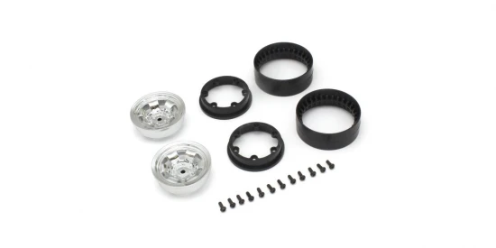 Kyosho KC10 Bead-lock 1.9 inches Spoke Chrome Wheels (2)