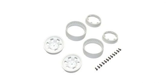Kyosho KC10 Bead-lock 1.9 inches Spoke White Wheels (2)