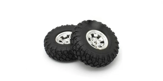 Kyosho KC10 Spoke Chrome Complete Wheels (2)