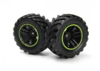 Spryte Wheels/Tires Assembled (Black/Green)