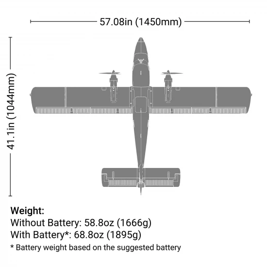 E Flite DHC-6 Twin Otter 1.4m - BNF Basic