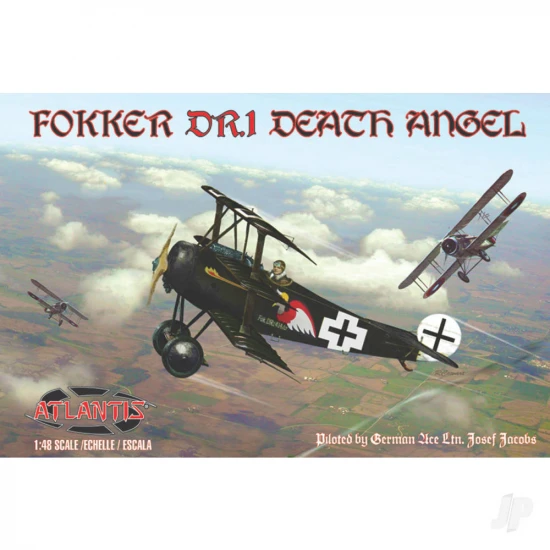 Atlantis Models Fokker Triplane DR.1 Death Angel 1:48 with Trading Card