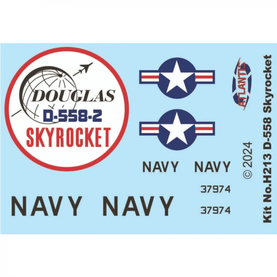 Atlantis Models D-558-2 SKYROCKET with Swivel Stand 1:54 Atlantis