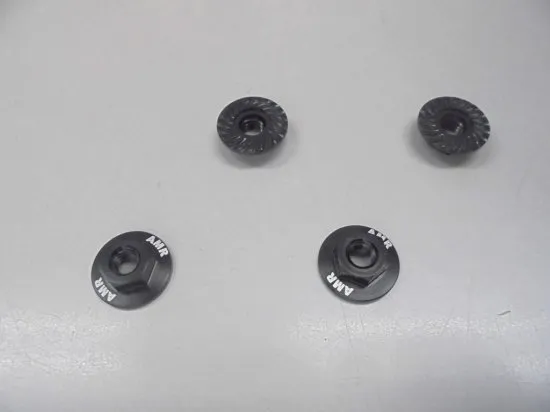 Serrated Large Diameter 1:10 Aluminium Wheel Nuts (4) Black