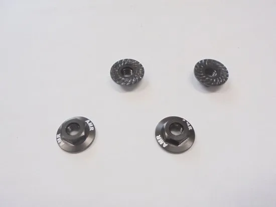 Serrated Large Diameter 1:10 Aluminium Wheel Nuts (4) Gun Metal