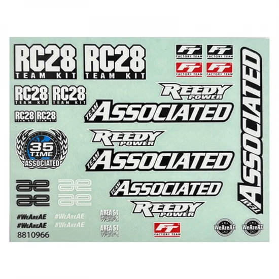 Team Associated RC28R Decal Sheet