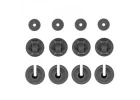 Team Associated RB10 Retro Shock Spring Cups/Caps - Grey