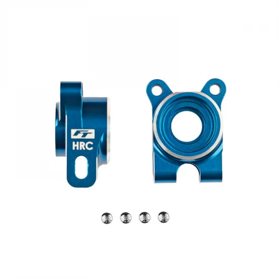 Team Associated RC10B7 FT HRC Rear Hubs -4 Offset Blue Aluminium