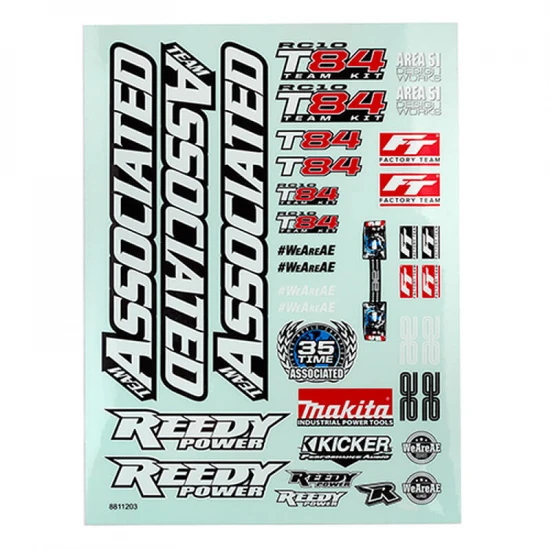 Team Associated RC10TB84 Decal Sheet