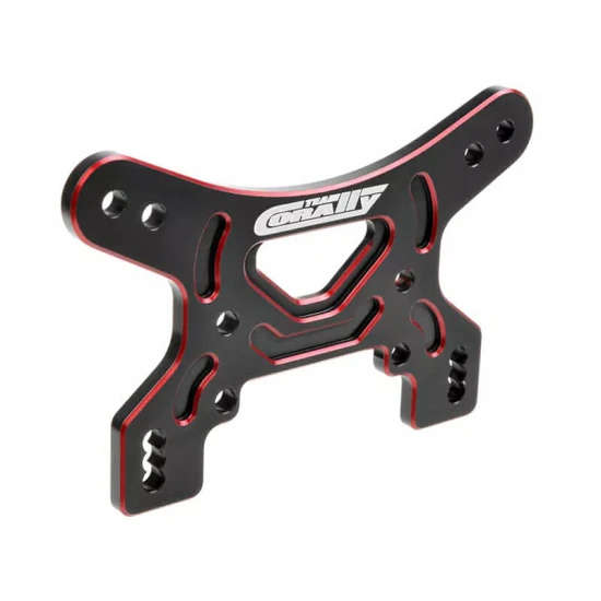 Corally Shock Tower Front 3mm Aluminium 7075 Hard Anodised Black/R