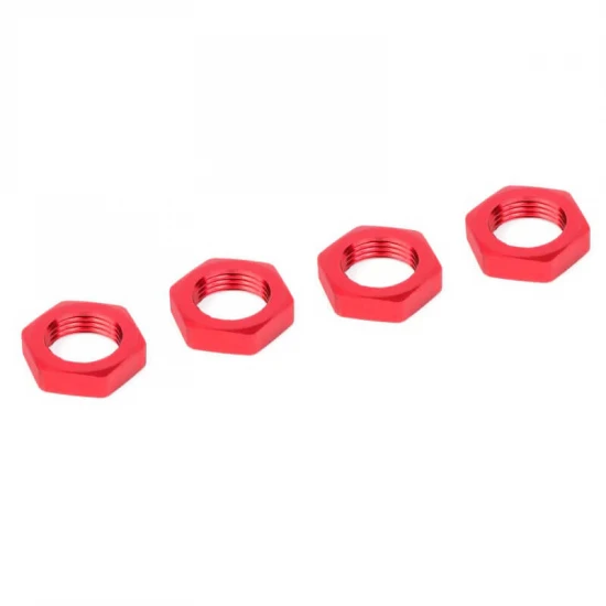Corally Wheel Nut Serrated Aluminium Red 4 Pcs