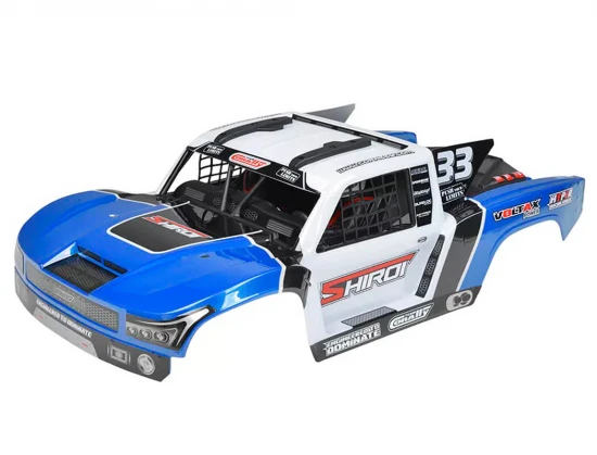 Corally Body Shiroi + Driver Interior + Roll Cage + Body Accessories - Blue Cut 1 PC