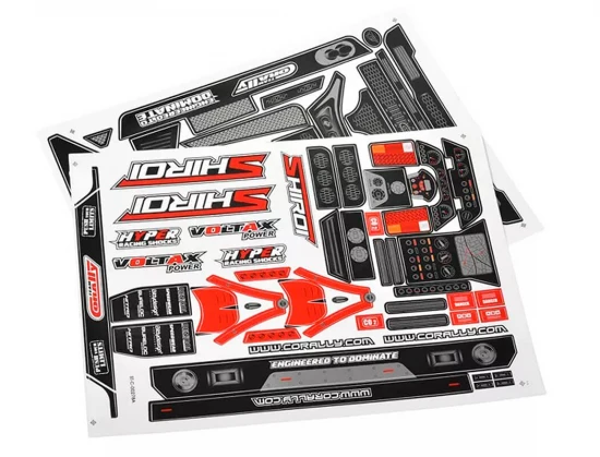 Team Corally Body Decal Sheet Shiroi 1Pc