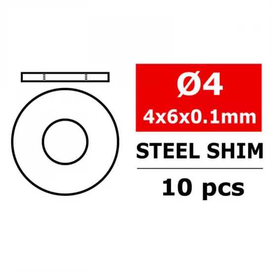 Corally Steel Metric Shim 4X6X0 - 1mm 10 Pcs