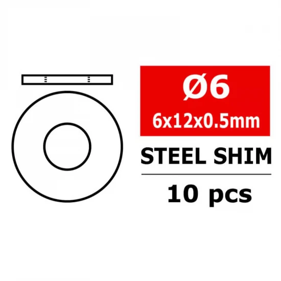 Corally Steel Metric Shim 6 - 0X12X0 - 5mm 10 Pcs