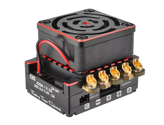 Team Corally Cmm-10 Racing ESC Sensored 2-3S 220A Black/Red