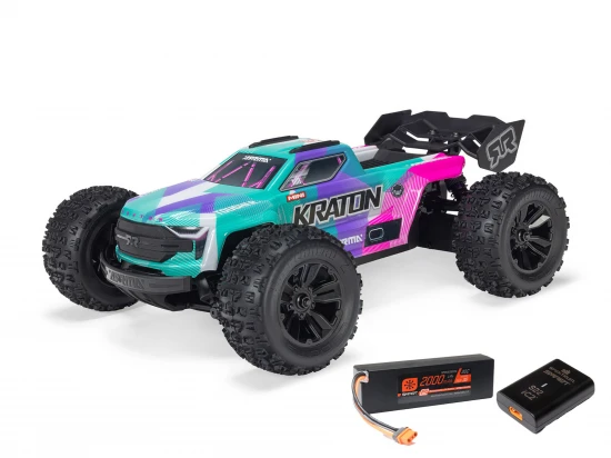 Arrma 1:16 Mini Kraton 3S With Battery + Charger - Teal/Pink