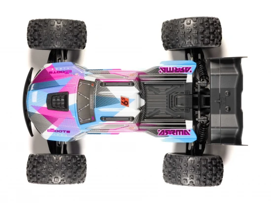 Jeu D'Aile Arrière Noir Pour Arrma Kraton 6s BLX 1/8 - Avec Support HD Et Aileron Rose