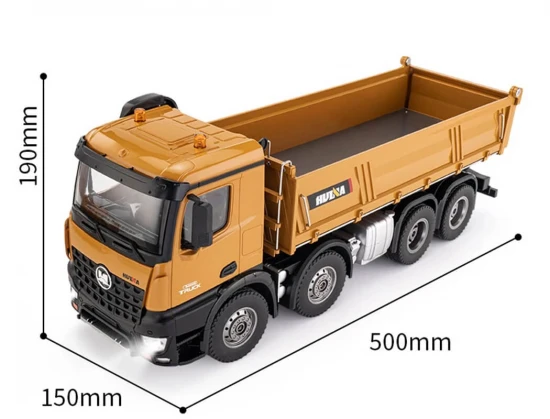 HuiNa Tipper Dump Truck 8 Wheeler With Die Cast Metal Parts