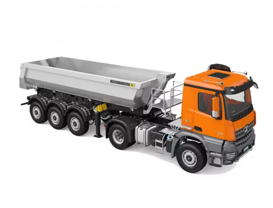 HuiNa Kabolite 1:14 3 Axle 4X4 Trailer + Truck RTR Orange
