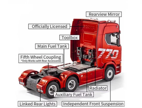 HuiNa Scania K770S-100 6X6 RC Haulage Truck RTR - Red