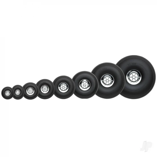Dubro 1-3/4in Diameter Chrome Treaded Wheels (2 pcs)