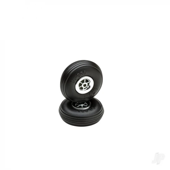 Dubro 1-3/4in Diameter Chrome Treaded Wheels (2 pcs)